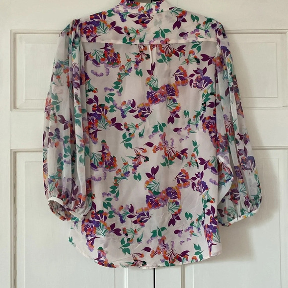 Saloni Chloe Floral Silk Button-Up Blouse‎ - Picture 10 of 10